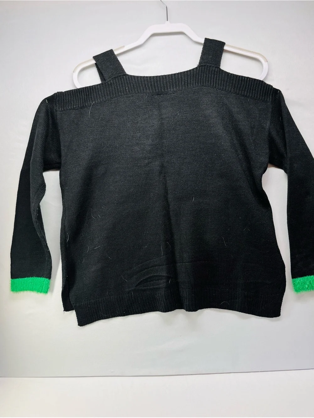 Hooked Up by IOT Black Knit Sweater with Pink Logo